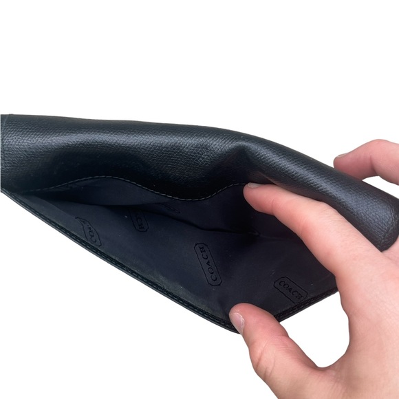 Vintage Coach Leather Crossgrain Long Continental Snap Wallet Black Classic - Picture 12 of 12